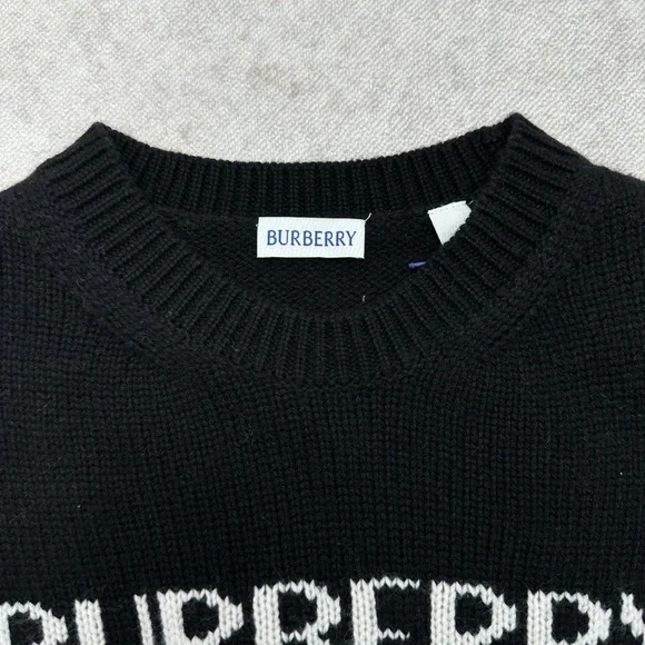 Burberry Black Knit with White Graphic